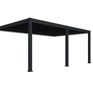 Orion Premium overkapping met elektrisch lamellendak en LED, muurbevestiging 400x800 cm Antraciet