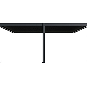 Orion Premium overkapping met elektrisch lamellendak en LED, muurbevestiging 400x800 cm Antraciet