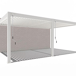 Orion Premium overkapping met elektrisch lamellendak en LED, muurbevestiging 400x800 cm Wit