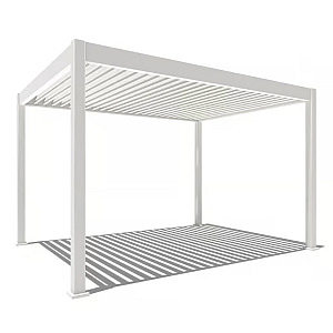 Orion Deluxe overkapping met elektrisch lamellendak en LED 300x400 cm Wit