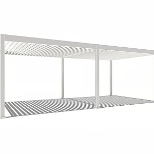 Orion Deluxe overkapping met elektrisch lamellendak en LED 360x720 cm Wit