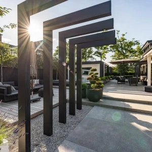 Pergola L-frame 200x100 mm/uitval t/m 1,5 m RAL-kleur