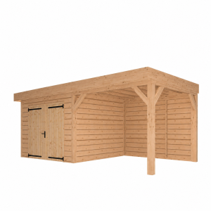 JWOODS Buitenverblijf 600x300cm incl. berging 300(b), Fijnbezaagd zweeds rabat Naturel