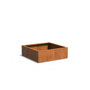 Plantenbak Carrez met bodem cortenstaal 120x120x40 cm