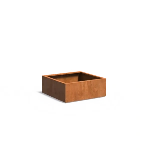 Plantenbak Carrez met bodem cortenstaal 100x100x40 cm