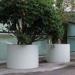 Plantenbak Circum met bodem aluminium Ø80x60 cm