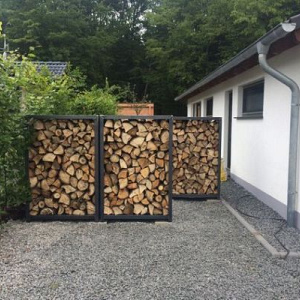 Houtopslag 200x40x43cm Zwart staal