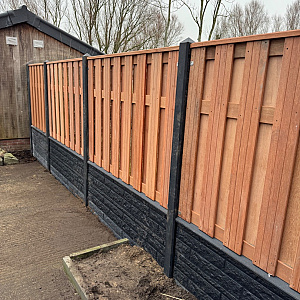 Beton Onderplaat 26x4,8x184 cm, Zwart gecoat Rotsmotief