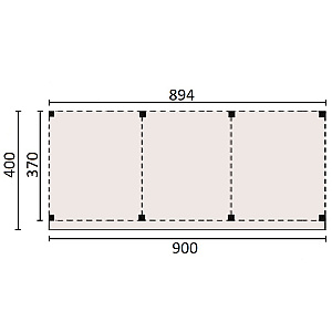 JWOODS Buitenverblijf 900x370 cm, Geschaafd
