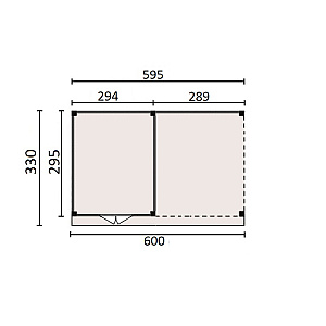 JWOODS Buitenverblijf 600x300cm incl. berging 300(b), Geschaafd met zweeds rabat Naturel