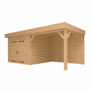 JWOODS Buitenverblijf 600x300cm incl. berging 300(b), Geschaafd met zweeds rabat Naturel