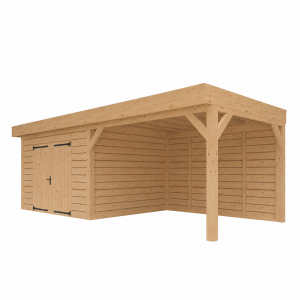 JWOODS Buitenverblijf 700x300cm incl. berging 300(b), Geschaafd met zweeds rabat Naturel