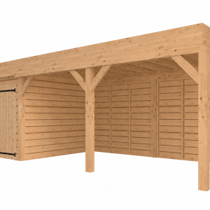JWOODS Buitenverblijf 800x300cm incl. berging 300(b), Geschaafd met zweeds rabat Naturel