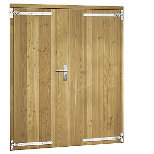 Douglas dubbele dichte deur incl. kozijn, 168 x 201 cm., groen geïmpregneerd