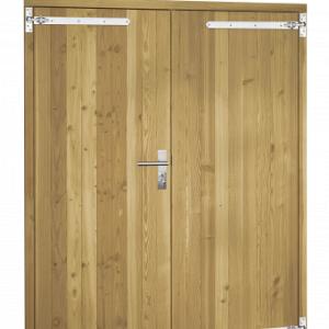 Douglas dubbele dichte deur incl. kozijn, 168 x 201 cm., groen geïmpregneerd