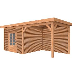 JWOODS Buitenverblijf 700x300cm incl. berging 300(b), Geschaafd met horizontaal triple rabat