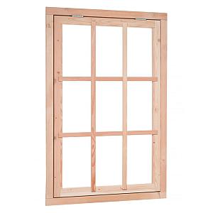 Douglas uitzetraam 9-ruits, kleurloos geïmpregneerd