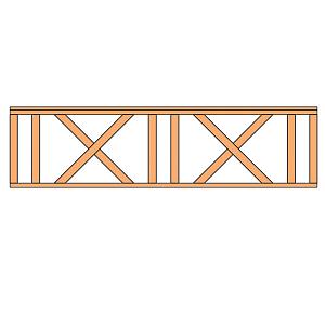 Douglas hekwerk met kruis geschaafd onbehandeld 278,5x73 cm