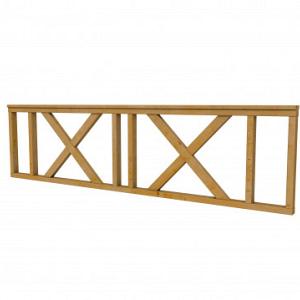 Douglas hekwerk met kruis geschaafd groen geïmpregneerd 278,5x73 cm