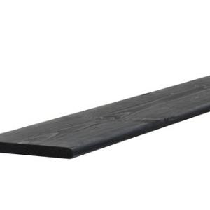 Grenen geschaafde plank 1,5x14x180 cm, Zwart gedompeld