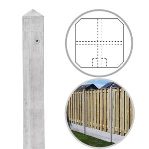 Beton DB Eindpaal 10x10x308 cm, Grijs tbv Scherm 180