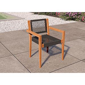 Stoel Toledo onbehandeld, geschaafd teak 56x52x80 cm