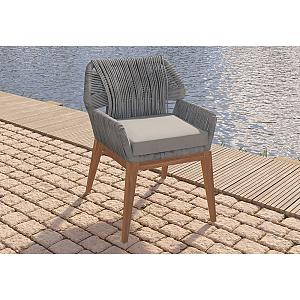 Stoel Granada incl. kussen onbehandeld teak 60x50x81 cm