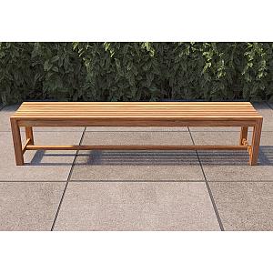 Tennisbank Court onbehandeld teak 200x40x44 cm