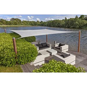 Zonnezeil vierkant 5,5x5,5 m zilvergrijs