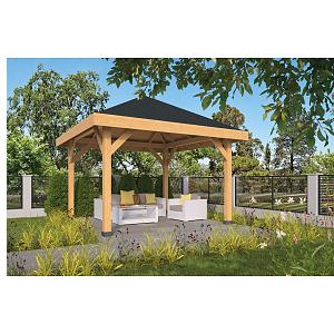 Doe-het-zelf prieel Obdam onbehandeld fijn bezaagd douglas 430x430x375 cm (excl dakbedekking)