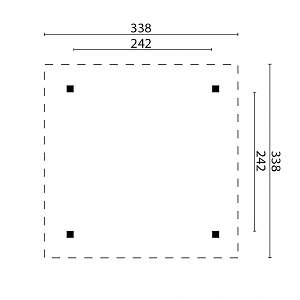 Prieel Tourist geïmpregneerd geschaafd vuren 338x338x305 cm (exclusief dakbedekking)