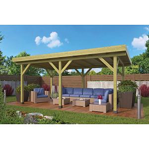 Prieel Modern Excellent rechthoek geïmpregneerd geschaafd vuren 592x340x225 cm (excl dakbedekking)