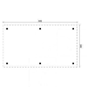 Prieel Modern Excellent rechthoek geïmpregneerd geschaafd vuren 592x340x225 cm (excl dakbedekking)