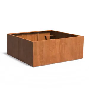 Plantenbak Carrez met bodem cortenstaal 200x200x80 cm