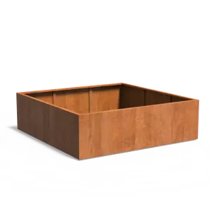 Plantenbak Carrez met bodem cortenstaal 200x200x60 cm