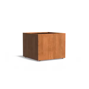 Plantenbak Carrez met wielen cortenstaal 100x100x80 cm