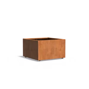 Plantenbak Carrez met wielen cortenstaal 100x100x60 cm