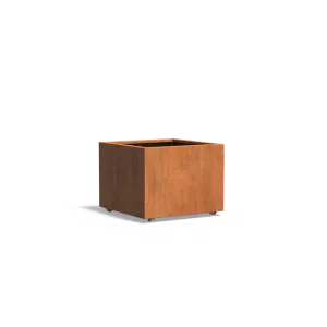 Plantenbak Carrez met wielen cortenstaal 80x80x60 cm
