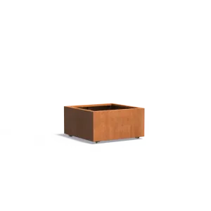 Plantenbak Carrez met wielen cortenstaal 80x80x40 cm