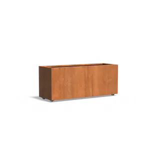 Plantenbak Carrez met wielen cortenstaal 150x50x60 cm