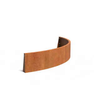 Keerwand buitenbocht Cortenstaal 3 mm 200x200x40 cm