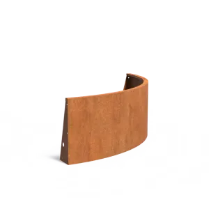 Keerwand buitenbocht Cortenstaal 3 mm 150x150x60 cm