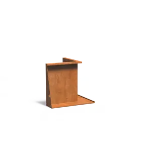 Keerwand binnenhoek Cortenstaal 3 mm 50x50x60 cm