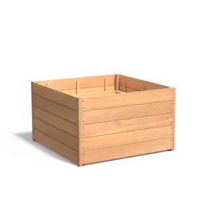 Plantenbak Carrez met bodem hardhout 120x120x71,3 cm
