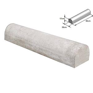 Stootband 20x17x85 cm 2 kanten recht Grijs