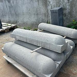 Stootband 20x17x95 cm 2 kanten rond Grijs