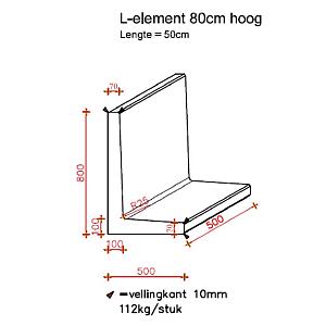 L-Element Tachtig 50x50x80 cm (L x Voet x H) Antraciet