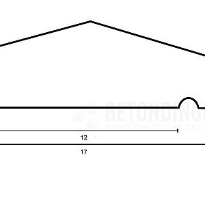muurafdekb 17x100 glad grijs