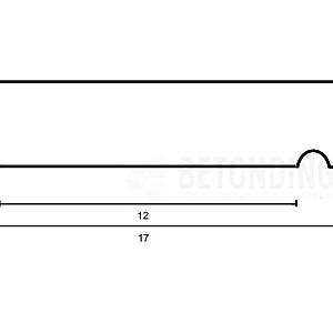 muurafdekb vlak 17x100x5 zwart gecoat