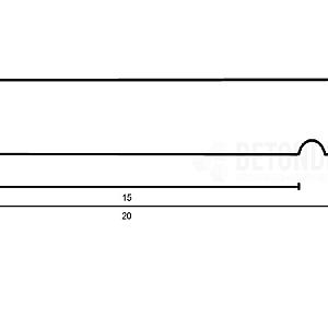 muurafdekb vlak 20x100x5 zwart beton